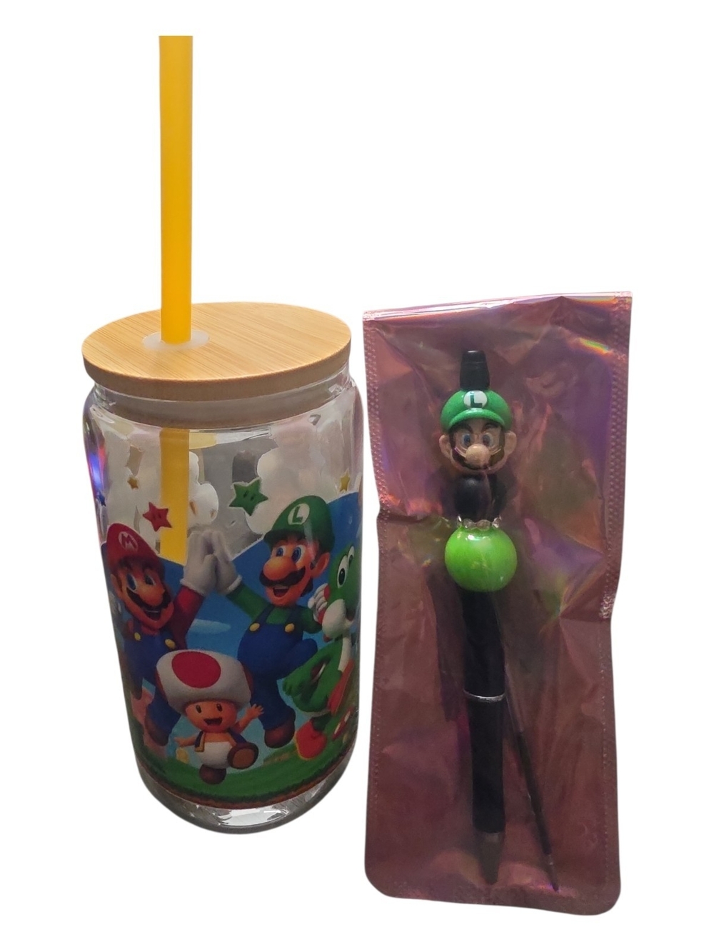 Super Mario Tumbler & Luigi Pen